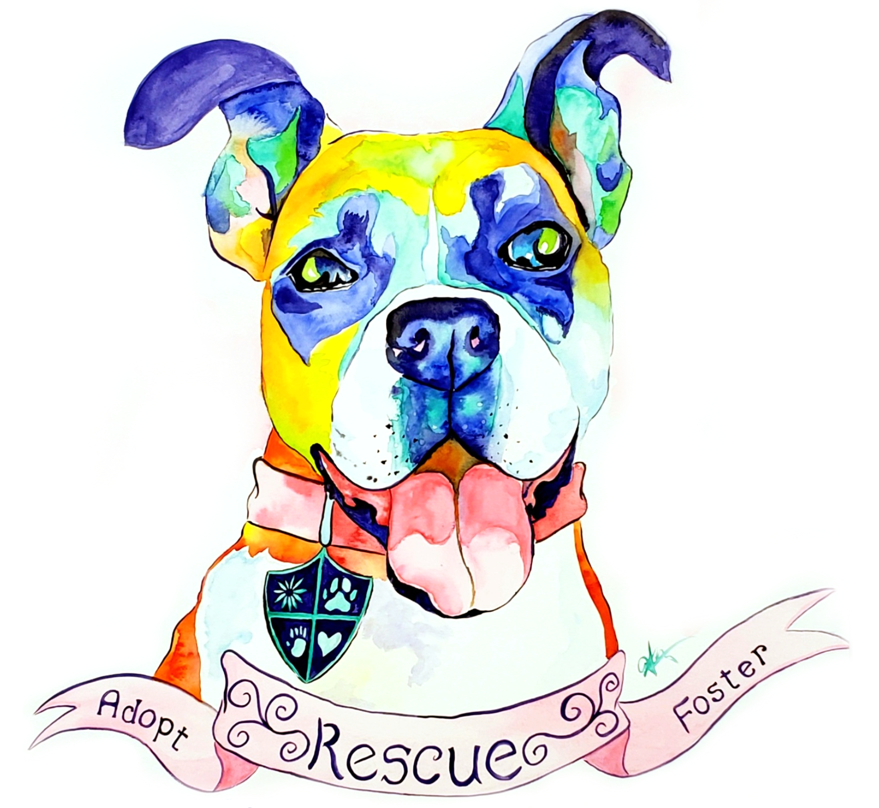 Pawsitive Warriors rescue logo