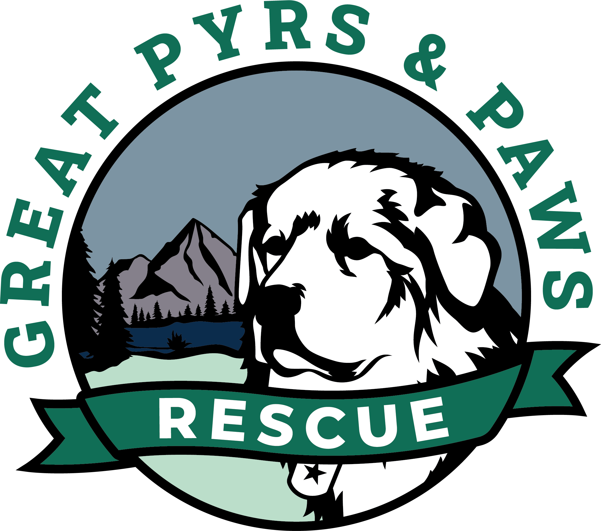 The Great Pyrs and Paws Rescue logo